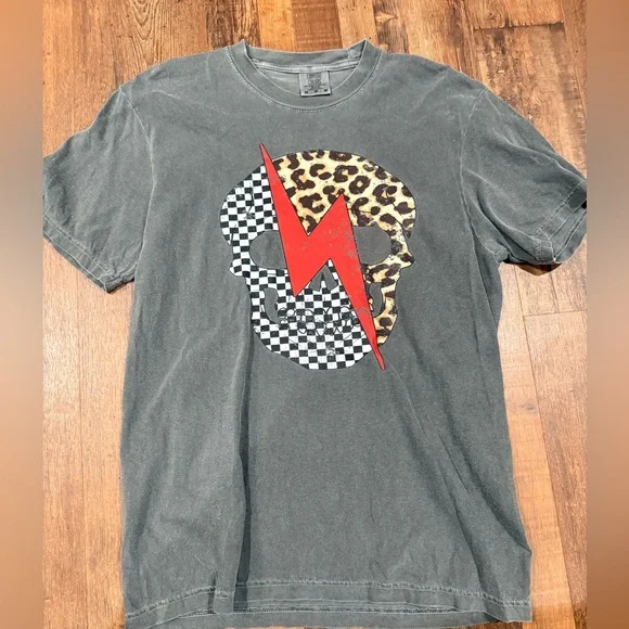 Comfort Colors Graphic Tee - Gray with Red and Black - Picture 1 of 2